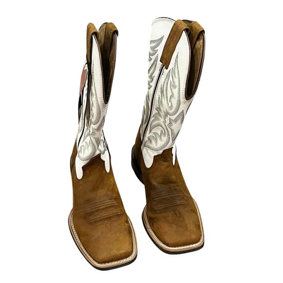 Ariat Men\'s Ricochet Wide Square Toe Cowboy Boot Brown White Size 8.5D NWT main image 12